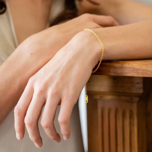Classic Rope Chain Gold Bracelet
