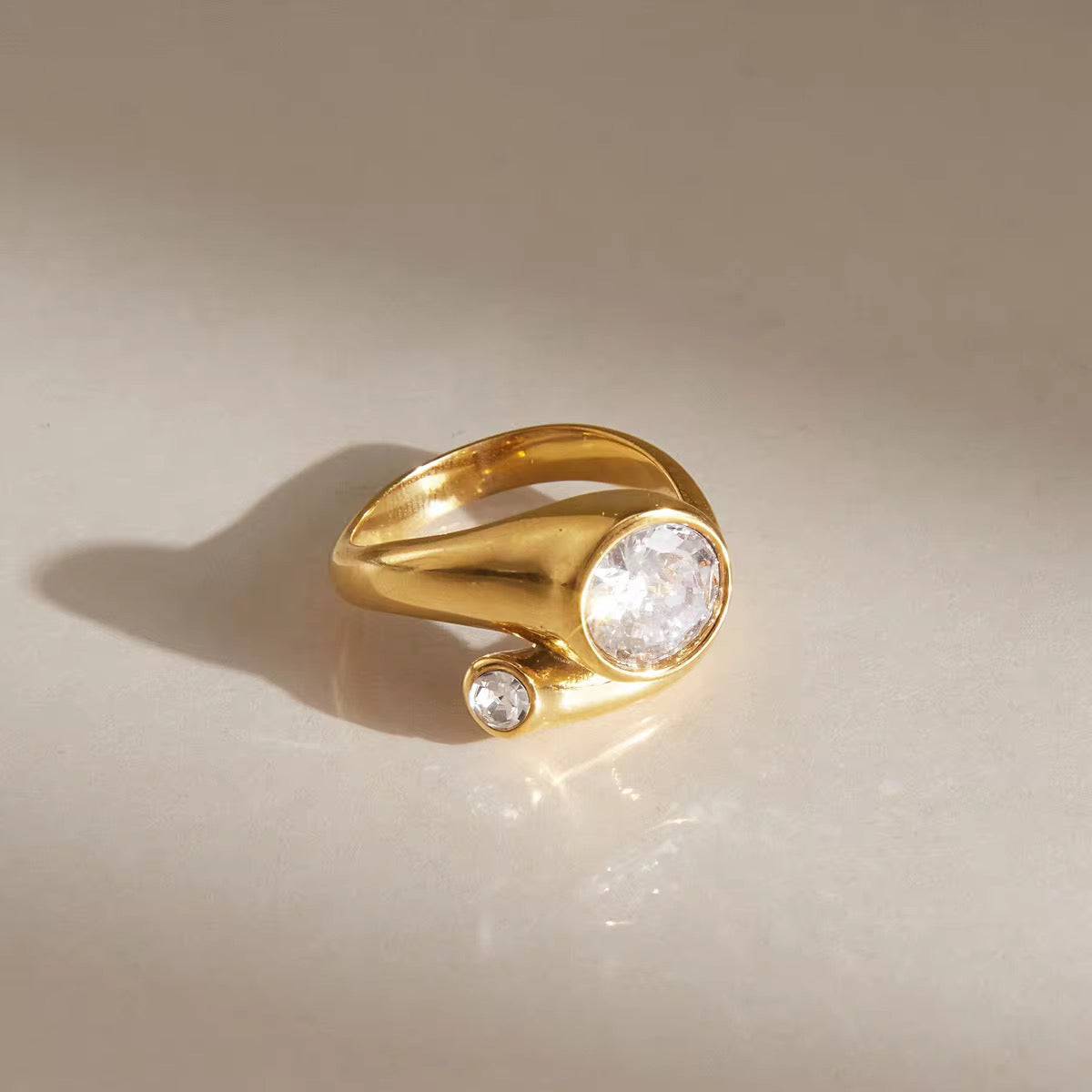 Nora Bypass Solitaire Ring