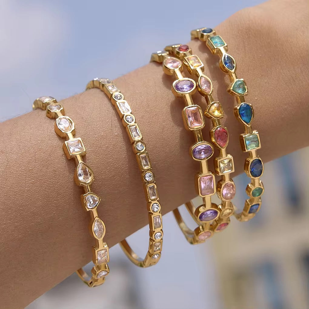 Aura Multi-Shape Gem Bangle