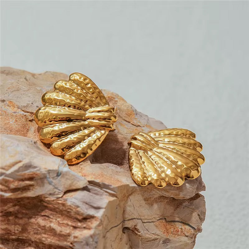Gold Shell Statement Studs