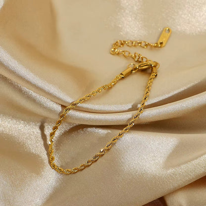 Classic Rope Chain Gold Bracelet