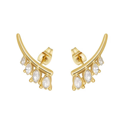 Crystal Wing Climber Earrings