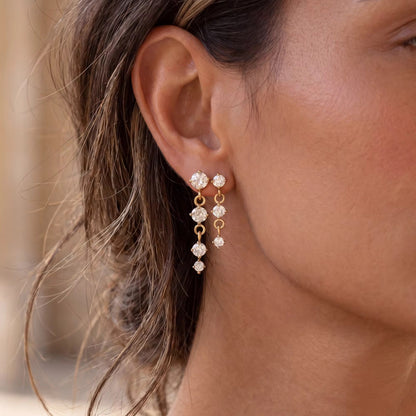 Cascade Crystal Drops Stud Earrings