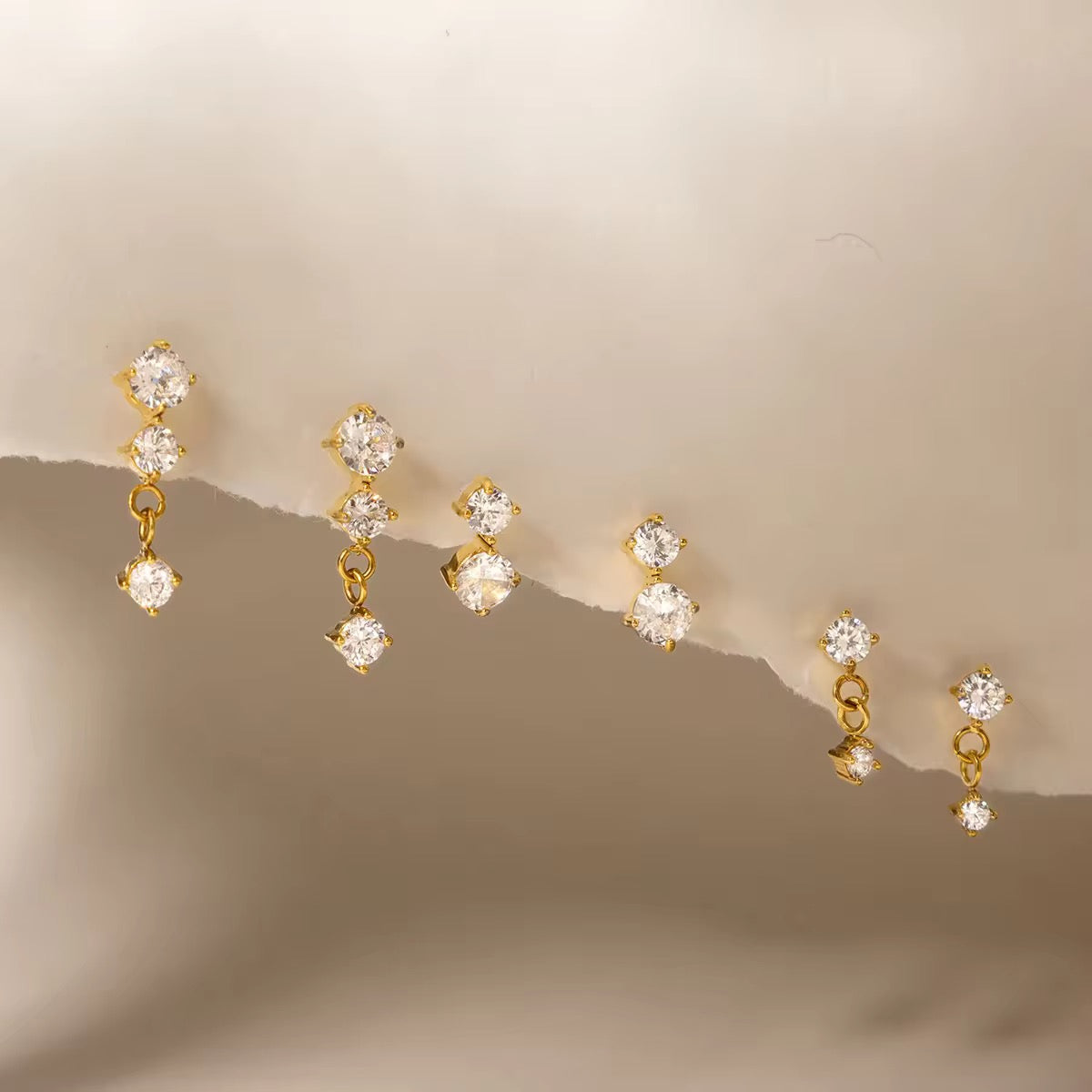 Gleam Trio Set (3 Piercings) Stud Earrings