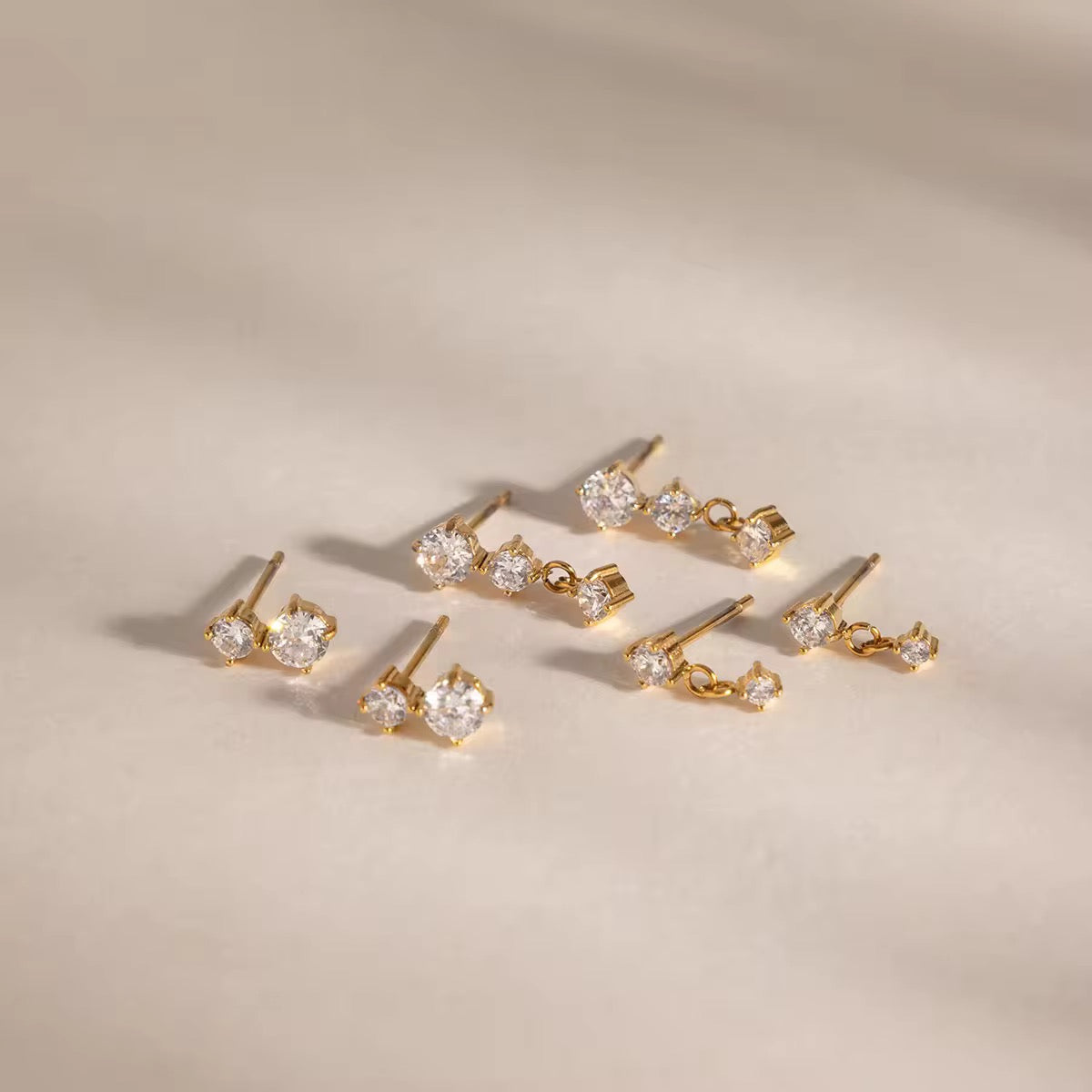 Gleam Trio Set (3 Piercings) Stud Earrings