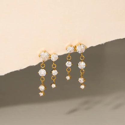 Cascade Crystal Drops Stud Earrings