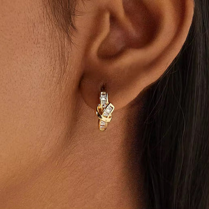 Baguette Tie Huggies⁠ Earrings
