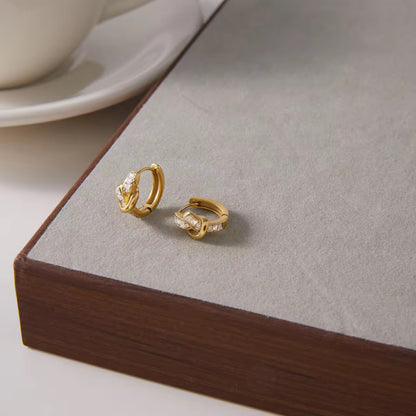 Baguette Tie Huggies⁠ Earrings