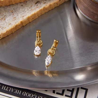 Dewdrop Charm Huggies Earrings
