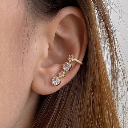 Conch Crystal Climber Earrings