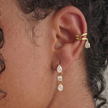 Teardrop Charm Ear Cuff (Single)