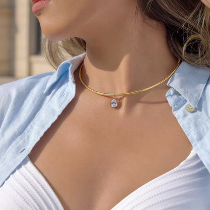 Zennia Pear Collar Necklace