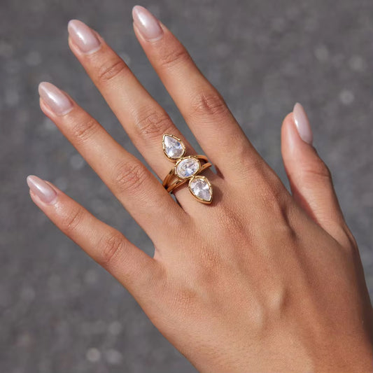 Dahlia Trio Pear Cut Ring