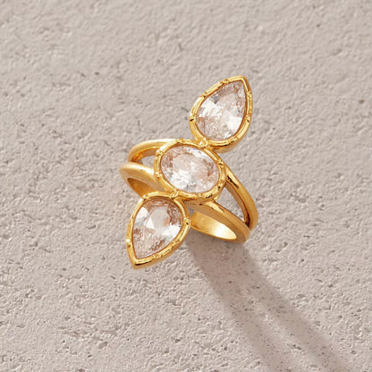 Dahlia Trio Pear Cut Ring