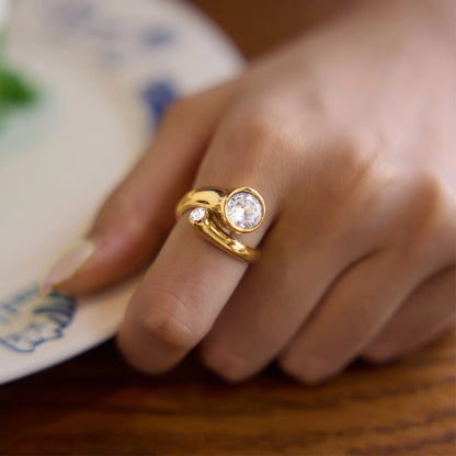 Nora Bypass Solitaire Ring
