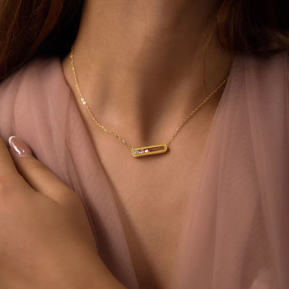 Sienna Horizontal Baguette Bar Necklace
