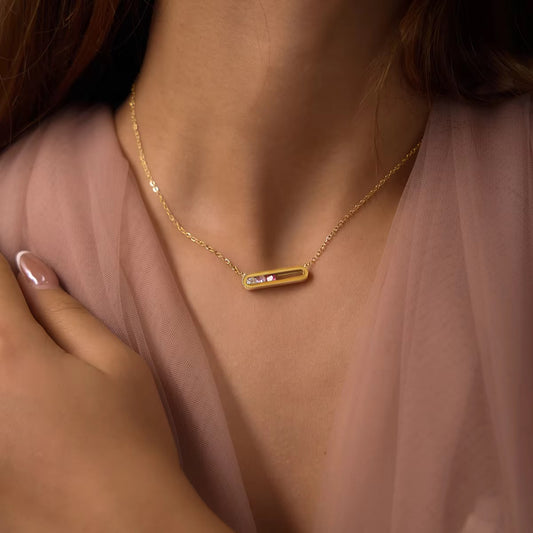 Sienna Horizontal Baguette Bar Necklace