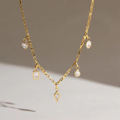 Eira Multi Drop Gem Necklace