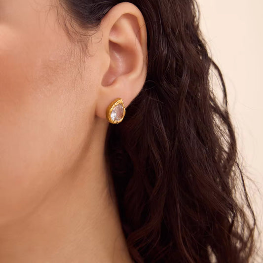 Freya Pear Organic Stud Earrings