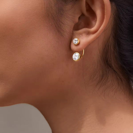 Zephyr Double Round Jacket Earrings