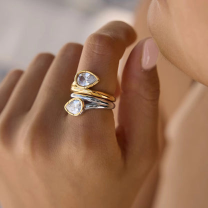 Rowan Pear Bypass Ring