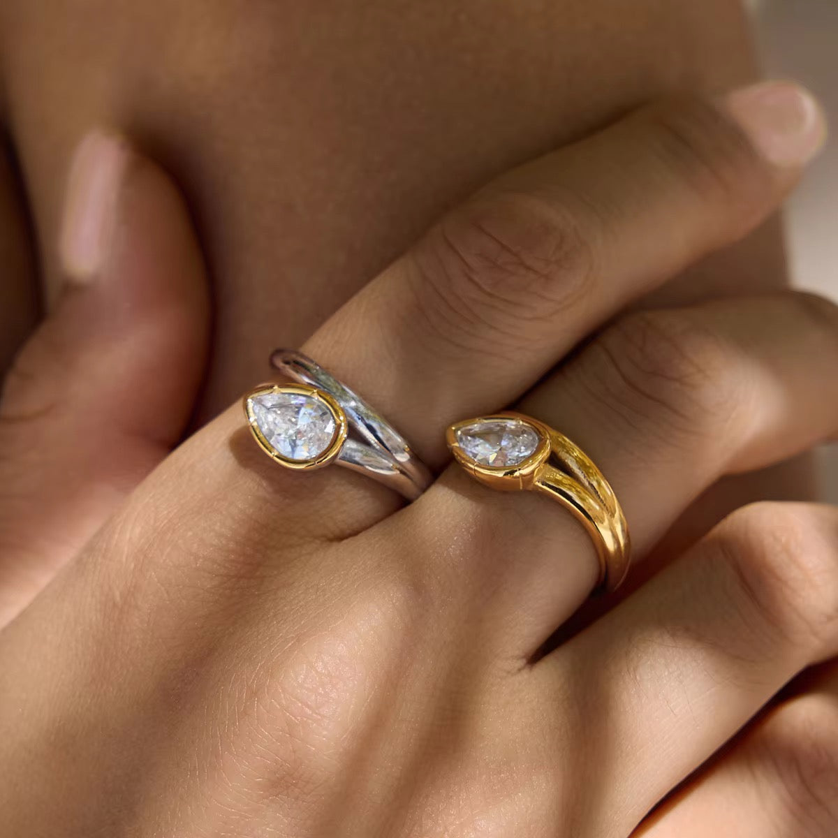 Rowan Pear Bypass Ring