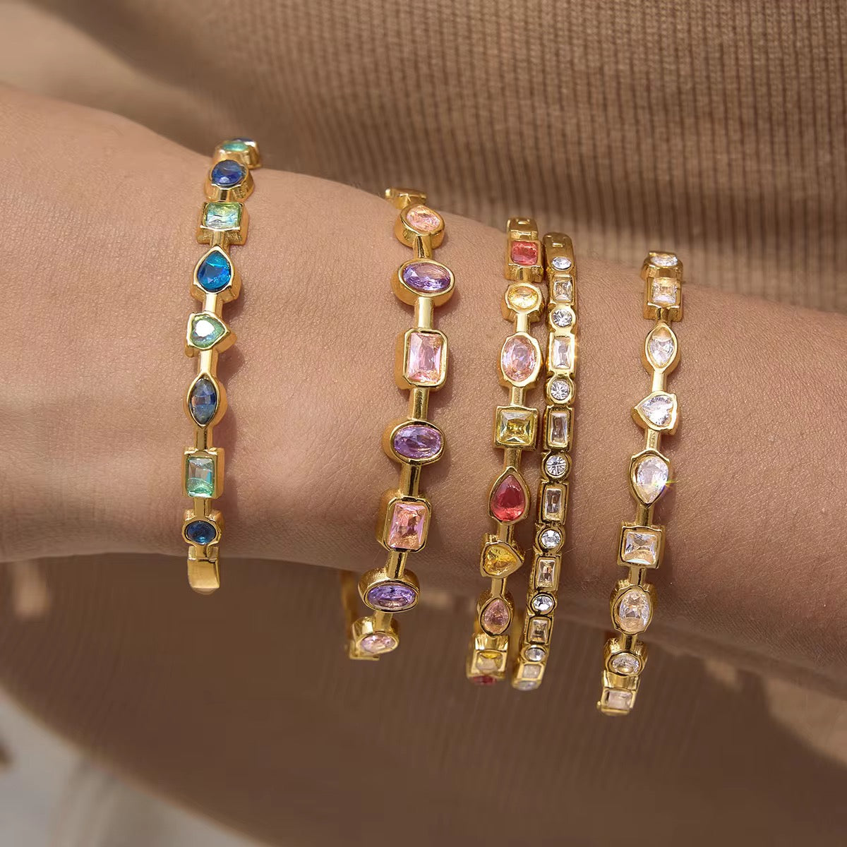 Aura Multi-Shape Gem Bangle