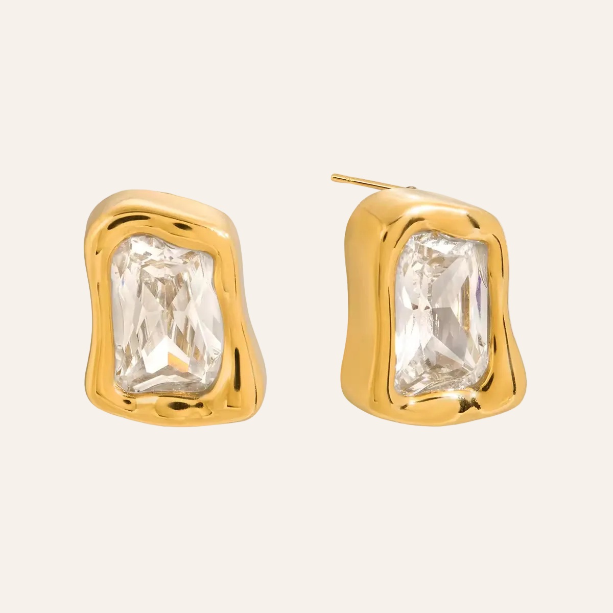 Melted Crystal Stud Earrings