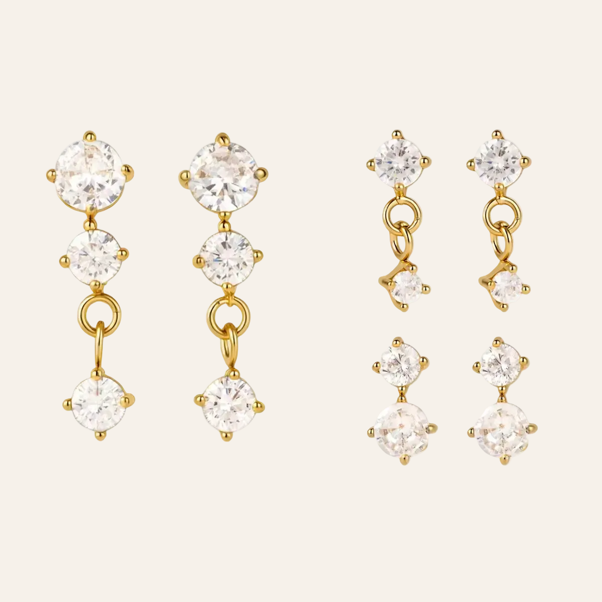 Gleam Trio Set (3 Piercings) Stud Earrings