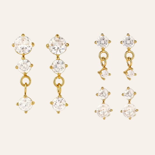 Gleam Trio Set (3 Piercings) Stud Earrings