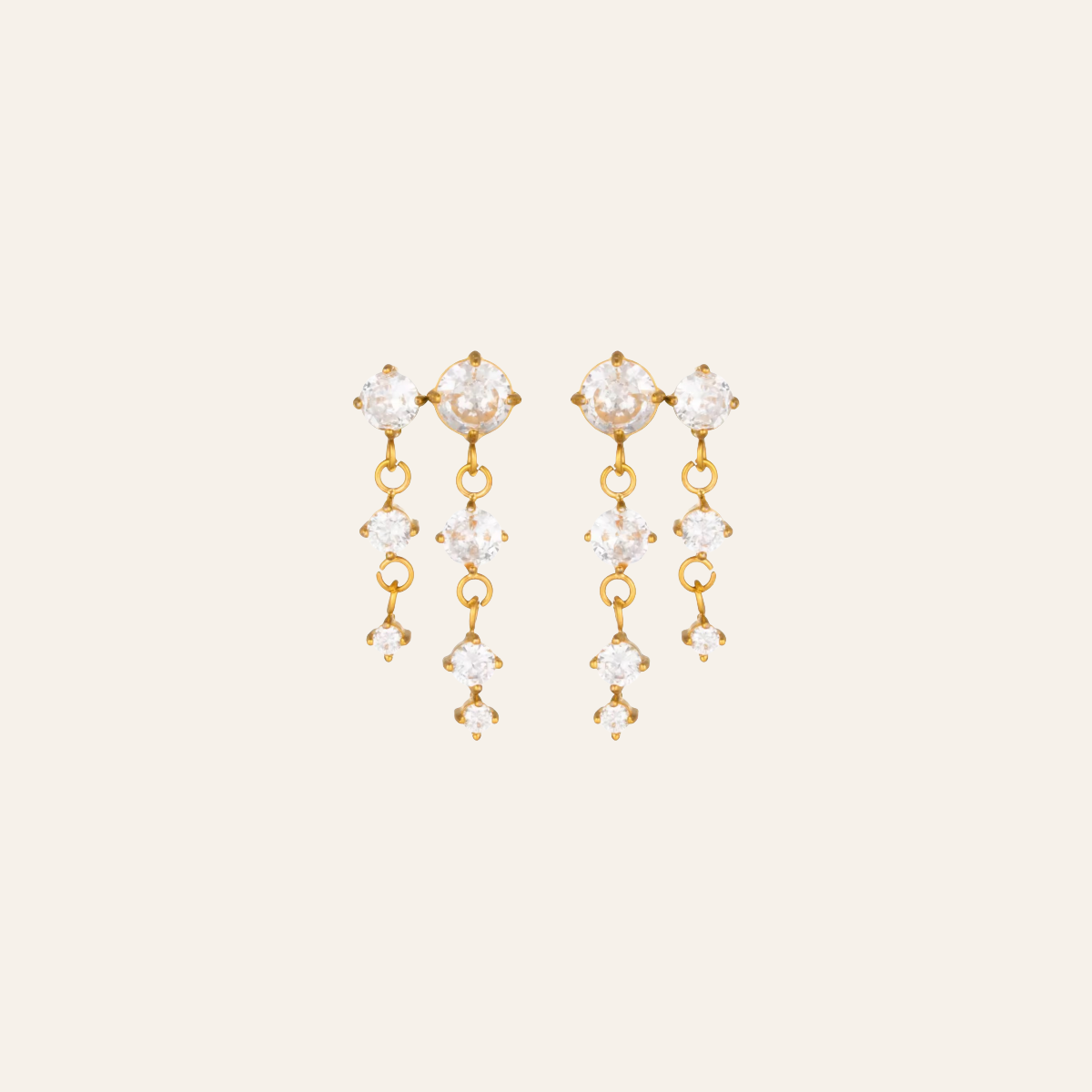 Cascade Crystal Drops Stud Earrings