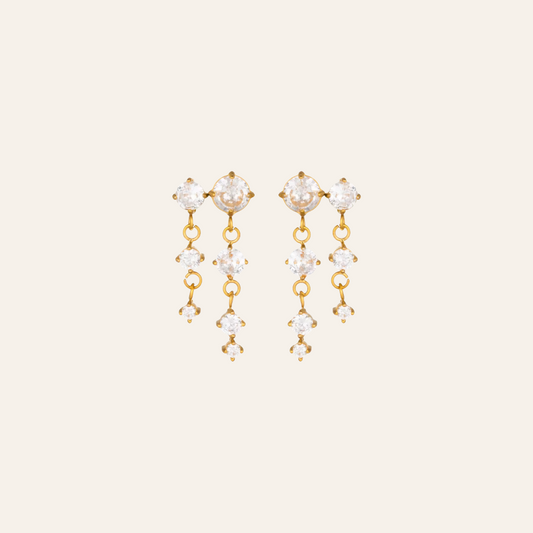 Cascade Crystal Drops Stud Earrings