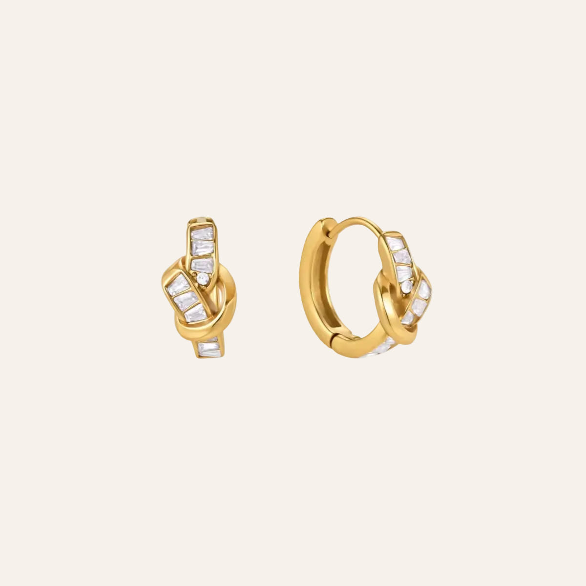 Baguette Tie Huggies⁠ Earrings