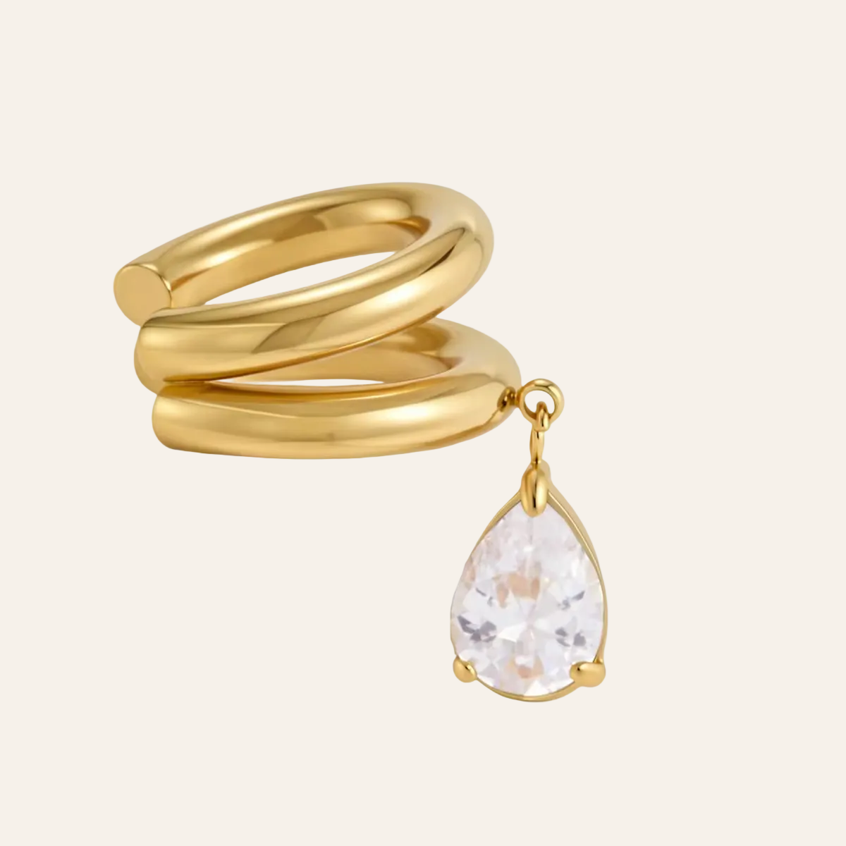 Teardrop Charm Ear Cuff (Single)