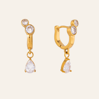 Evadne Tear Drop Huggies Earrings