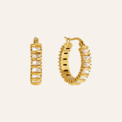 Astrid Baguette Channel Hoop Earrings