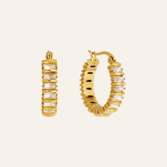Astrid Baguette Channel Hoop Earrings