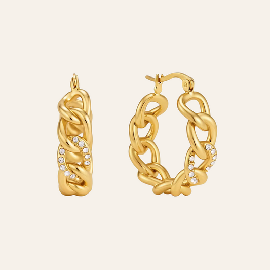 Bresson Pavé Chain Hoop Earrings