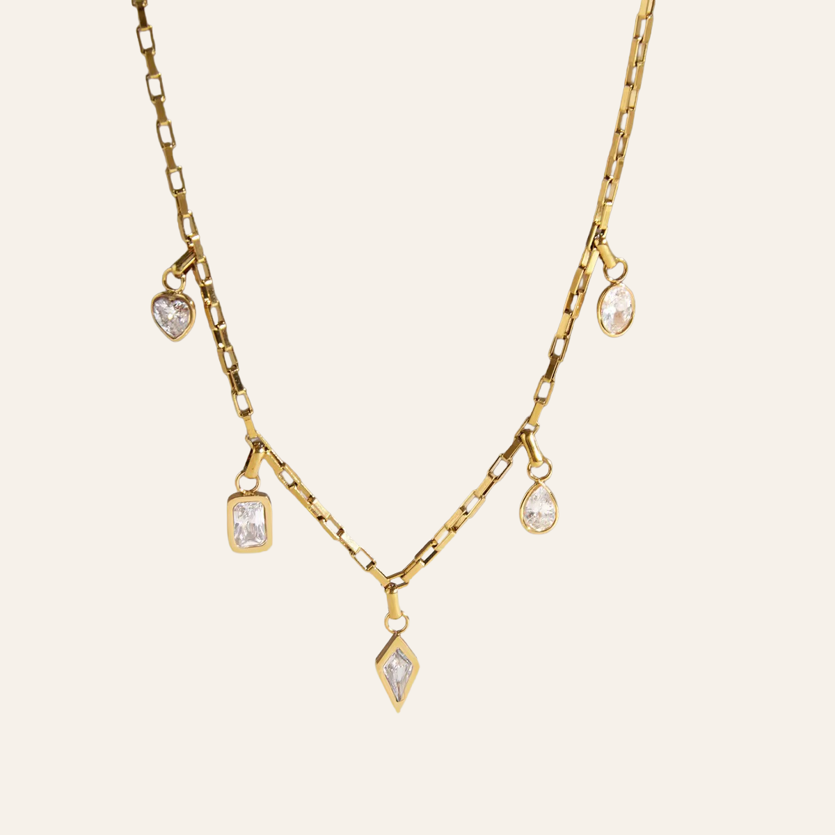 Eira Multi Drop Gem Necklace