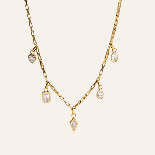 Eira Multi Drop Gem Necklace
