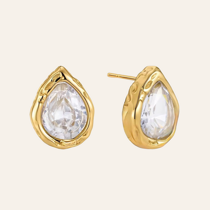 Freya Pear Organic Stud Earrings