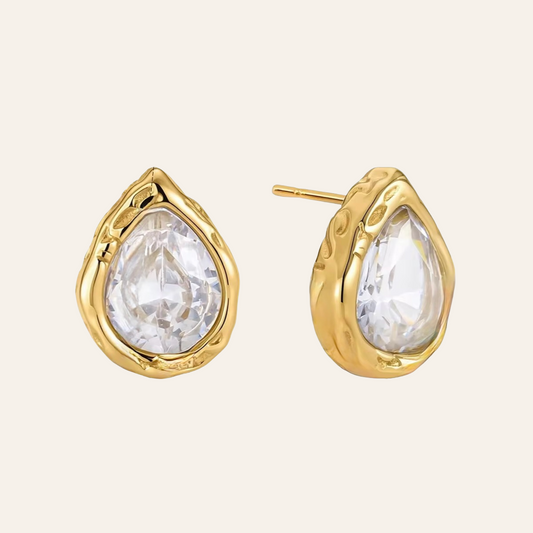 Freya Pear Organic Stud Earrings