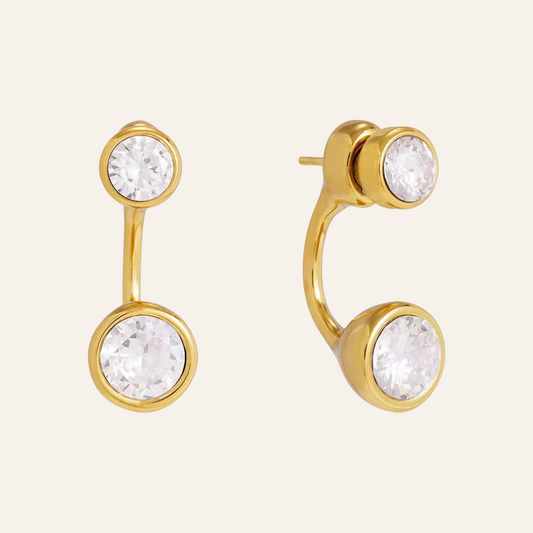 Zephyr Double Round Jacket Earrings