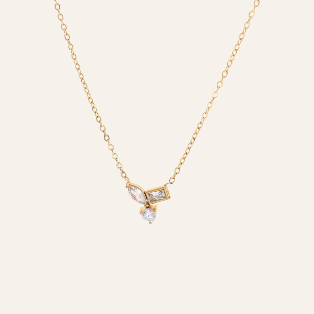 Minimal Geometric Stone Pendant Necklace