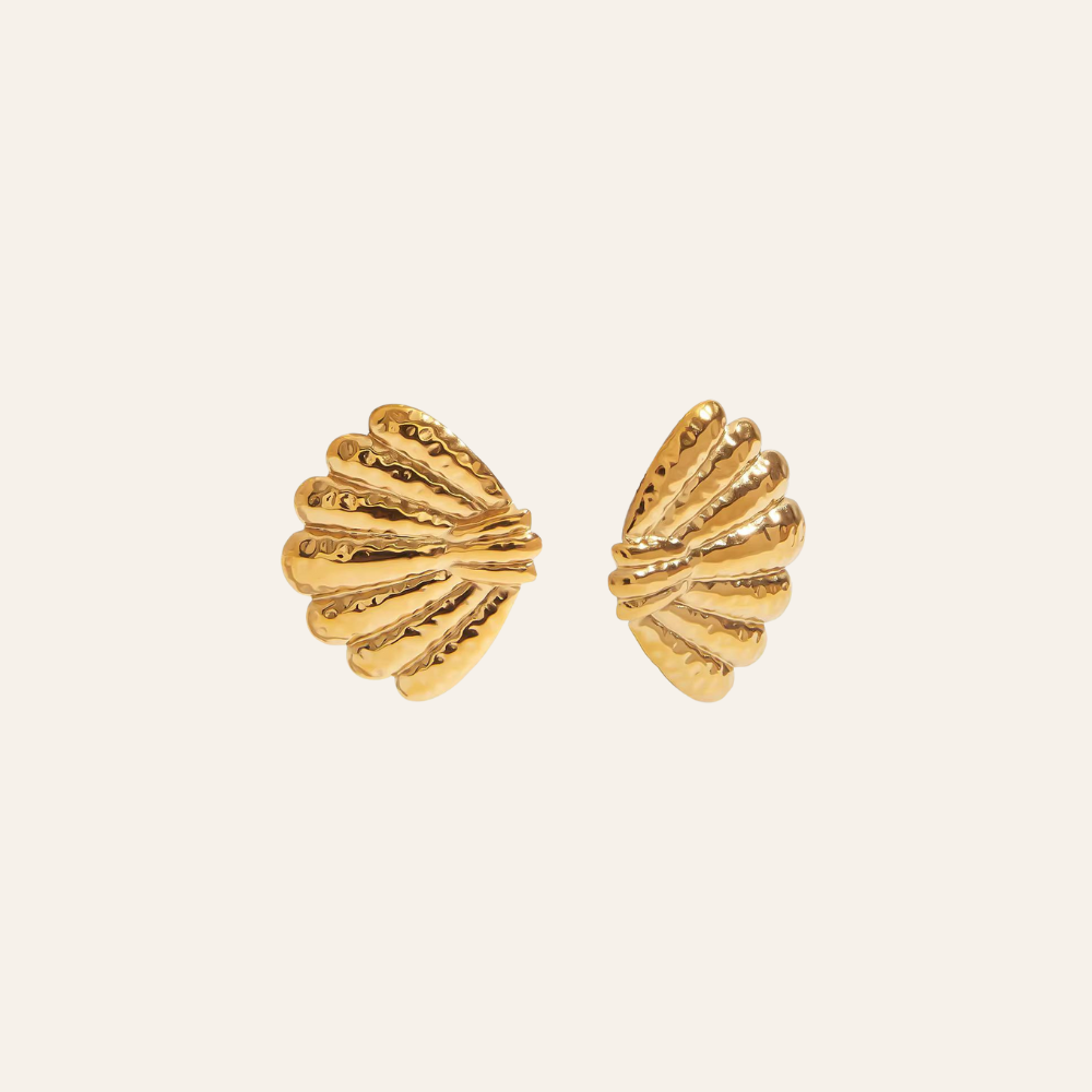 Gold Shell Statement Studs