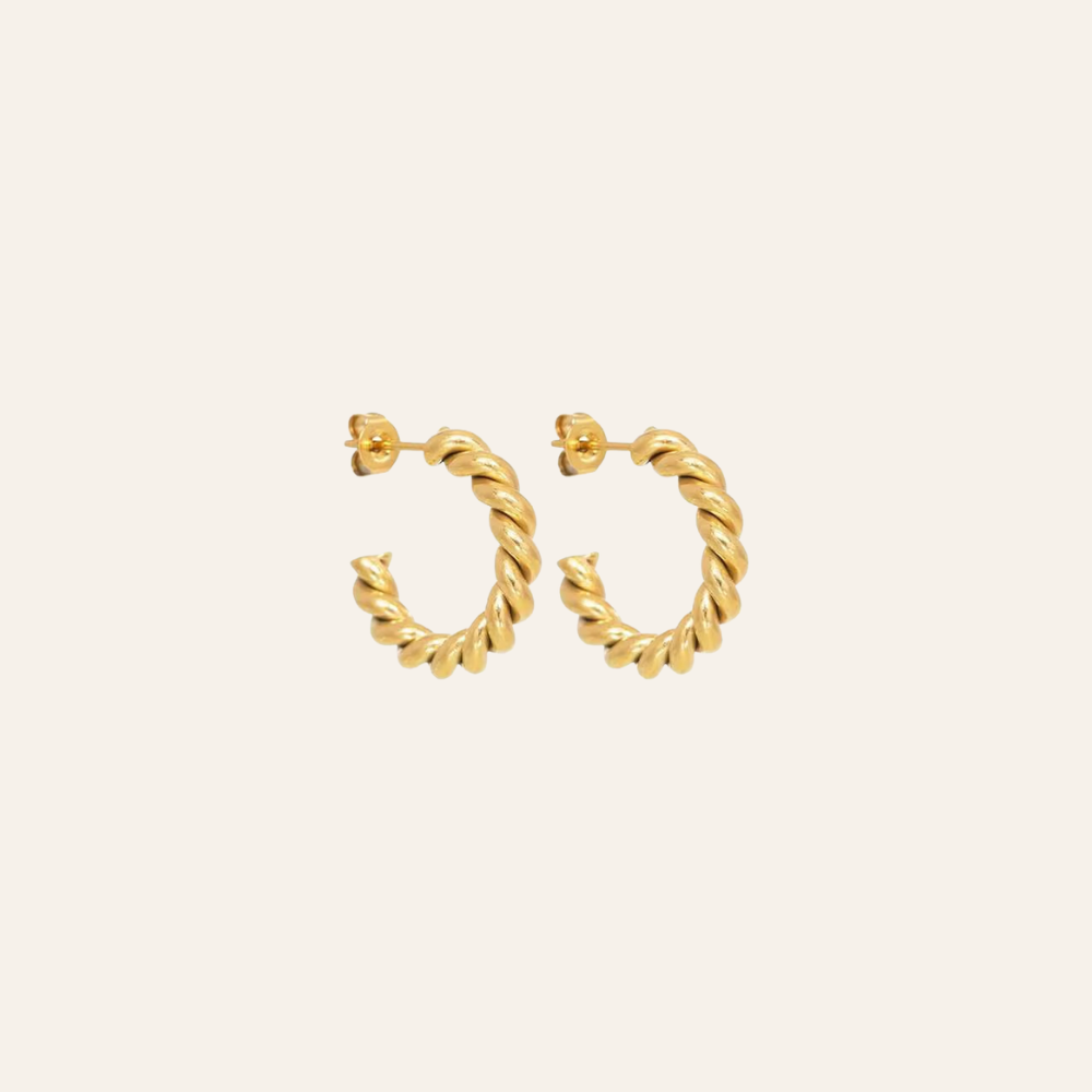 Twisted Rope Gold Hoops
