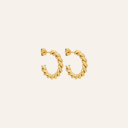 Twisted Rope Gold Hoops